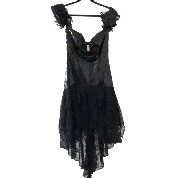Vintage Climax Dress David Howard Karen Okada Cocktail Party Black Sequins Lace - Picture 2 of 13
